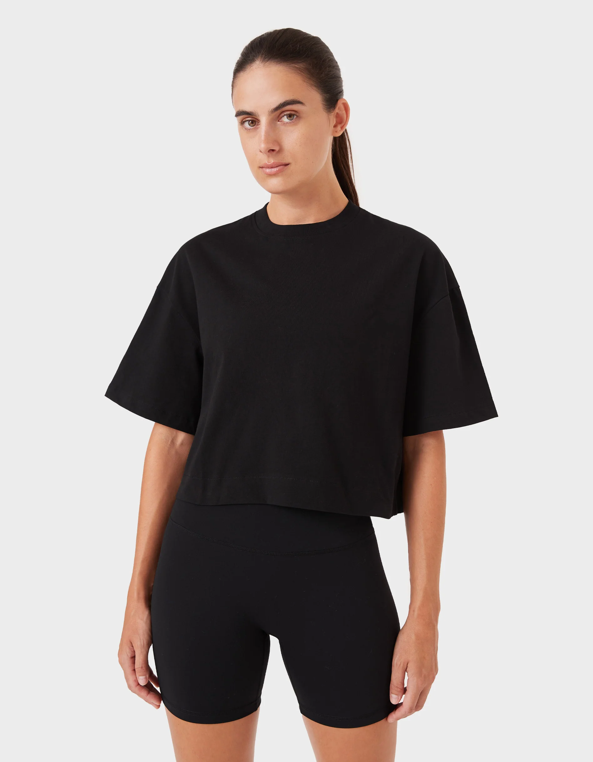 Float Crop Tee Black